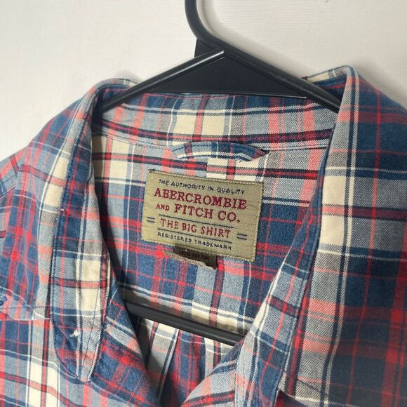 Vtg Abercrombie & Fitch Long Sleeve Button Plaid Classic Preppy Outdoor Oversize - Picture 4 of 8